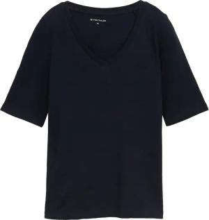 TOM TAILOR Damen T-Shirt mit V-Ausschnitt, blau, Uni, Gr. XXL