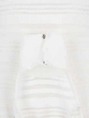 Andreadamo - Ribbed Knit Midi Dress – White - Größe M - weiß