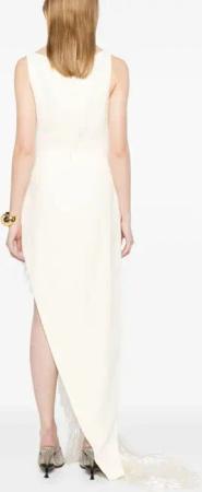 David Koma - Asymmetric Evening Dress With Tulle Insert - Größe 6 - beige