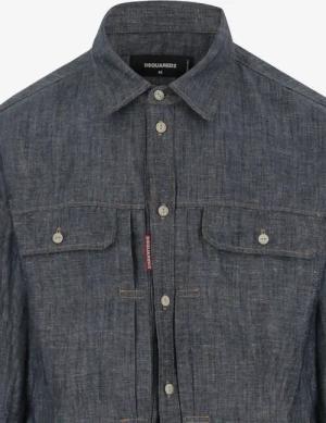 Dsquared2 - Cotton And Linen Shirt - Größe 48 - blau