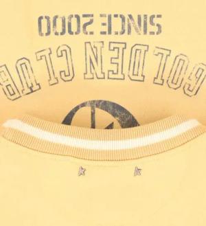 Golden Goose - Crew-Neck T-Shirt With Distressed Black Logo - Größe S - gelb