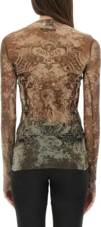 Jean Paul Gaultier - "Médaillon" Top - Größe S - braun