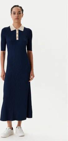 Tommy Hilfiger Strickkleid WW0WW47216 Dunkelblau Slim Fit