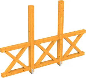 Skanholz Carport-Seitenwand "Andreaskreuz", freistehehend
