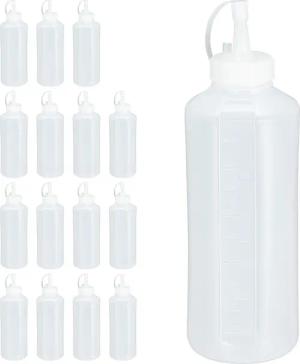 relaxdays Dressing Shaker 16 x Quetschflasche