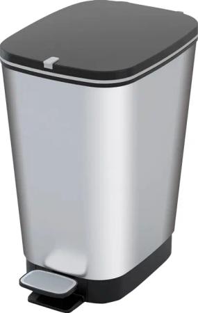 Curver Mülleimer Abfallbehälter CHIC Metall-Silber 25L