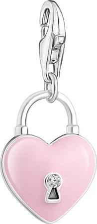 THOMAS SABO Charm-Einhänger rosa Herzschloss, 2071-691-9,
