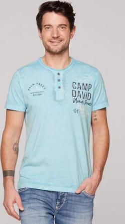 CAMP DAVID Henleyshirt mit Rollsaum am