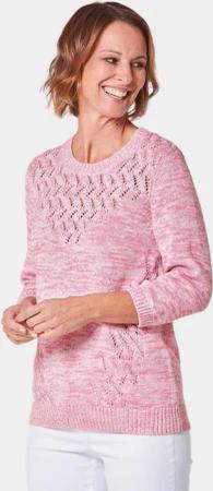 GOLDNER Strickpullover Pullover mit schönem Ajourmuster