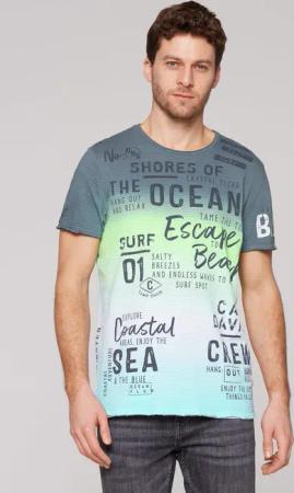 CAMP DAVID Rundhalsshirt mit offenen Kanten