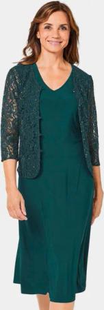 GOLDNER Jerseykleid Kleid mit paillettenbesetzter Spitzenjacke