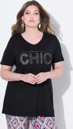 MIAMODA T-Shirt T-Shirt Komfort Fit Glitzer-Schriftzug