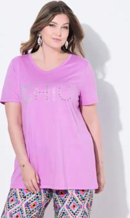 MIAMODA T-Shirt T-Shirt Komfort Fit Glitzer-Schriftzug