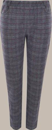 Hajo Stoffhose Damen Hose Punto-di-Roma-Jersey Glencheck