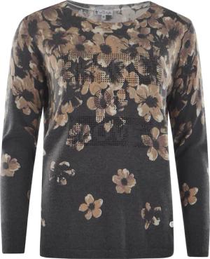Hajo Rundhalspullover Damen Pullover mit Blütendruck