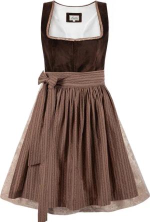 Trachten24.de Dirndl Midi Dirndl Hilde dunkelbraun