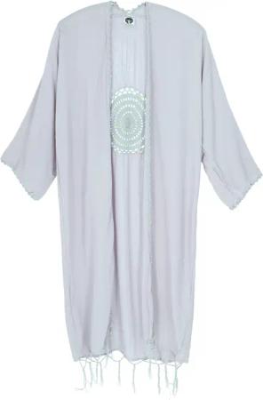 Guru-Shop Kimono Leichter Kaftan, besticktes offenes..,