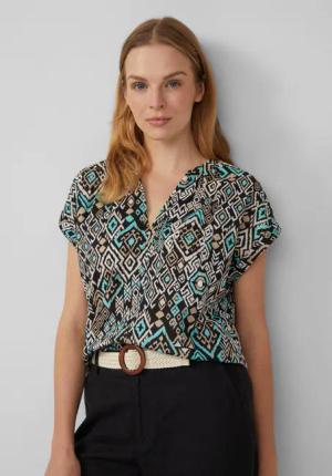 s.Oliver Blusentop Leichte Baumwoll-Bluse mit All-over-Print