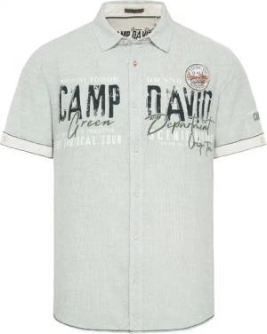 CAMP DAVID Kurzarmhemd Streifenhemd mit Logo