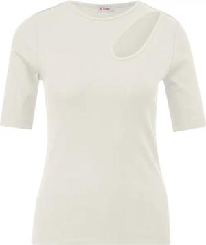 s.Oliver Kurzarmshirt Elastisches Rippshirt mit Cut-out