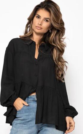 SASSYCLASSY Langarmbluse Oversize Bluse Damen aus