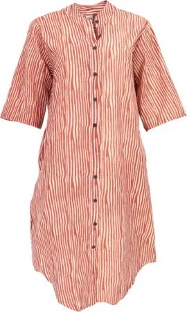 Guru-Shop Midikleid Boho Hemdkleid, lange gestreifte