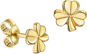 JEVELION Paar Ohrstecker 333 Gelbgold Kleeblatt