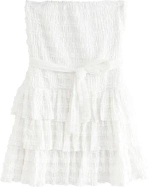 Next Minikleid Strukturiertes Bandeau-Minikleid mit Rüschen