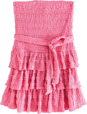 Next Minikleid Strukturiertes Bandeau-Minikleid mit Rüschen