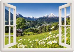 Artland Wandbild Fensterblick Bayerischen Alpen, Berge