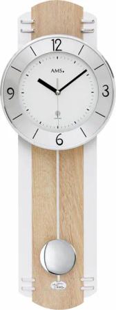 AMS Funk-Pendelwanduhr F5291 (Quarzuhr,Holzgehäuse,Esszimmer,Wohnzimmer,Made in Germany)