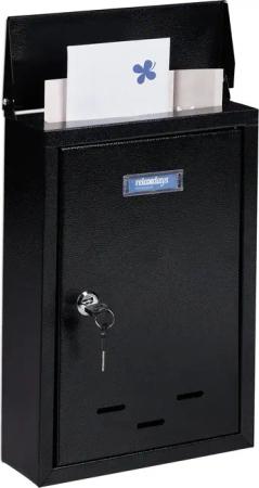 relaxdays Briefkasten mit Namensschild, Schwarz