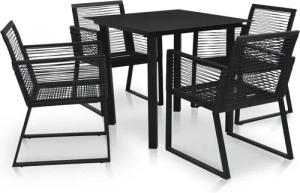 vidaXL Garten-Essgruppe 5-tlg. Garten-Essgruppe PVC Rattan