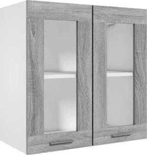 vidaXL Hängeschrank Wandhängeschrank Glas Grau Sonoma