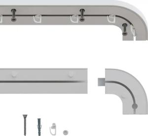 Gardineum Gardinenschiene Gardineum-1-lfg. Kunststoffschiene mit Rundbogen