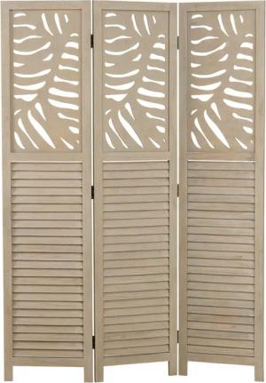 Homestyle4u Paravent Raumteiler Holz Beige Trennwand