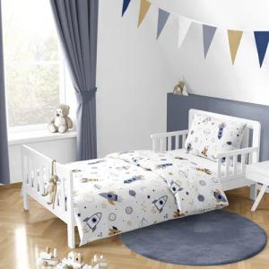 MTOnlinehandel Babybettwäsche Space Rakete • 100x135