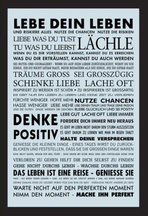 Dekospiegel Bedruckter Spiegel Motivational Lebe dein
