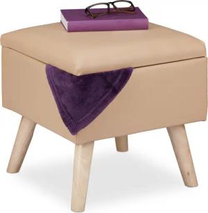 relaxdays Stauraumhocker Sitzhocker mit Stauraum Kunstleder,