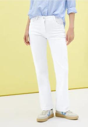 Cecil Damen Bootcut Jeans in Weiß, Gr: 33