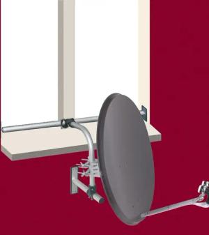 DUR-line SAT-Halterung Easymount - Fensterklemmhalterung