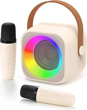Coonoor Kompakte Kinder-Karaoke-Maschine, mit 2 Mikrofonen