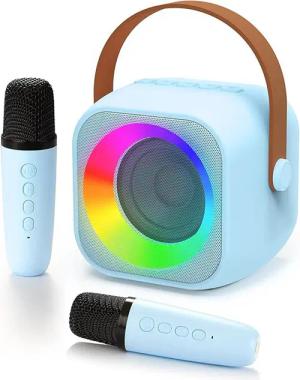 Coonoor Kompakte Kinder-Karaoke-Maschine, mit 2 Mikrofonen