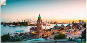 Artland Wandbild Hamburg Hafen und Landungsbrücken,