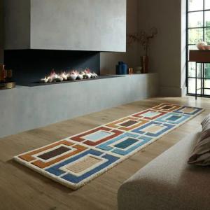 FLAIR RUGS Wollteppich Retro Blocks, rechteckig,