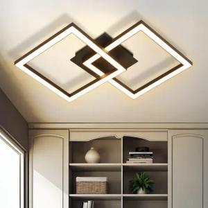 Nettlife LED Deckenleuchte Küche Schwarz Eckig