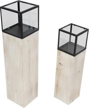 Dekoleidenschaft Bodenwindlicht Windlichtsäule "Modern Shabby" aus