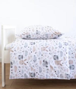 Loolay Bettwäsche HASE Eule Beige Weiss