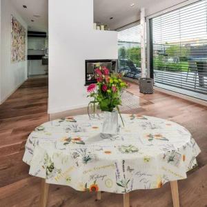 laro Tischdecke Wachstuch-Tischdecken Abwaschbar Olive Sonnenblume