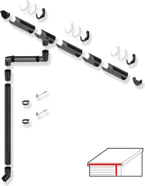 BRAVO Dachrinne, SMART Dachrinnen-Set PVC 100/63